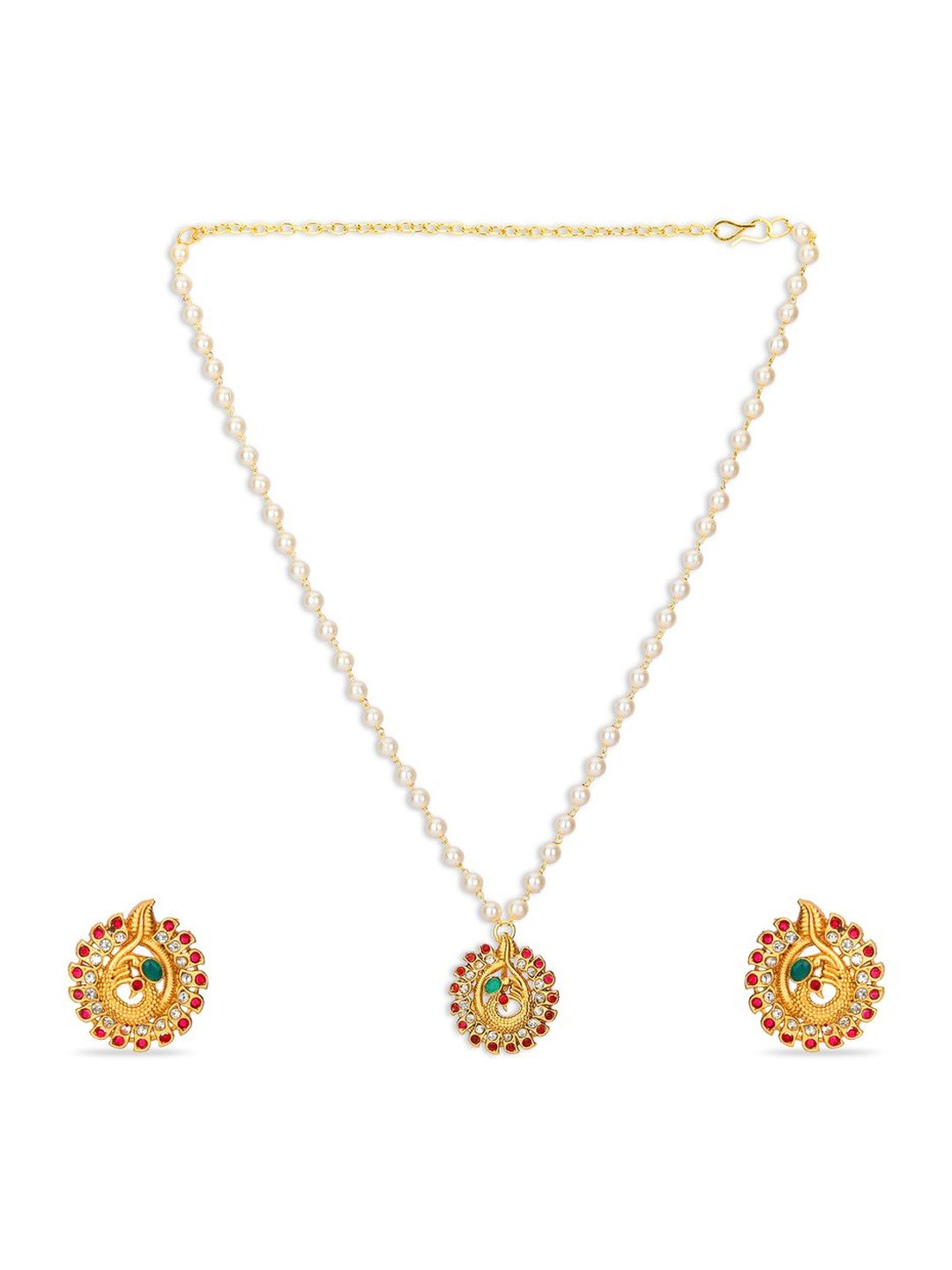 Fashion Frill Brass Gold-Plated Temple traditional long necklace