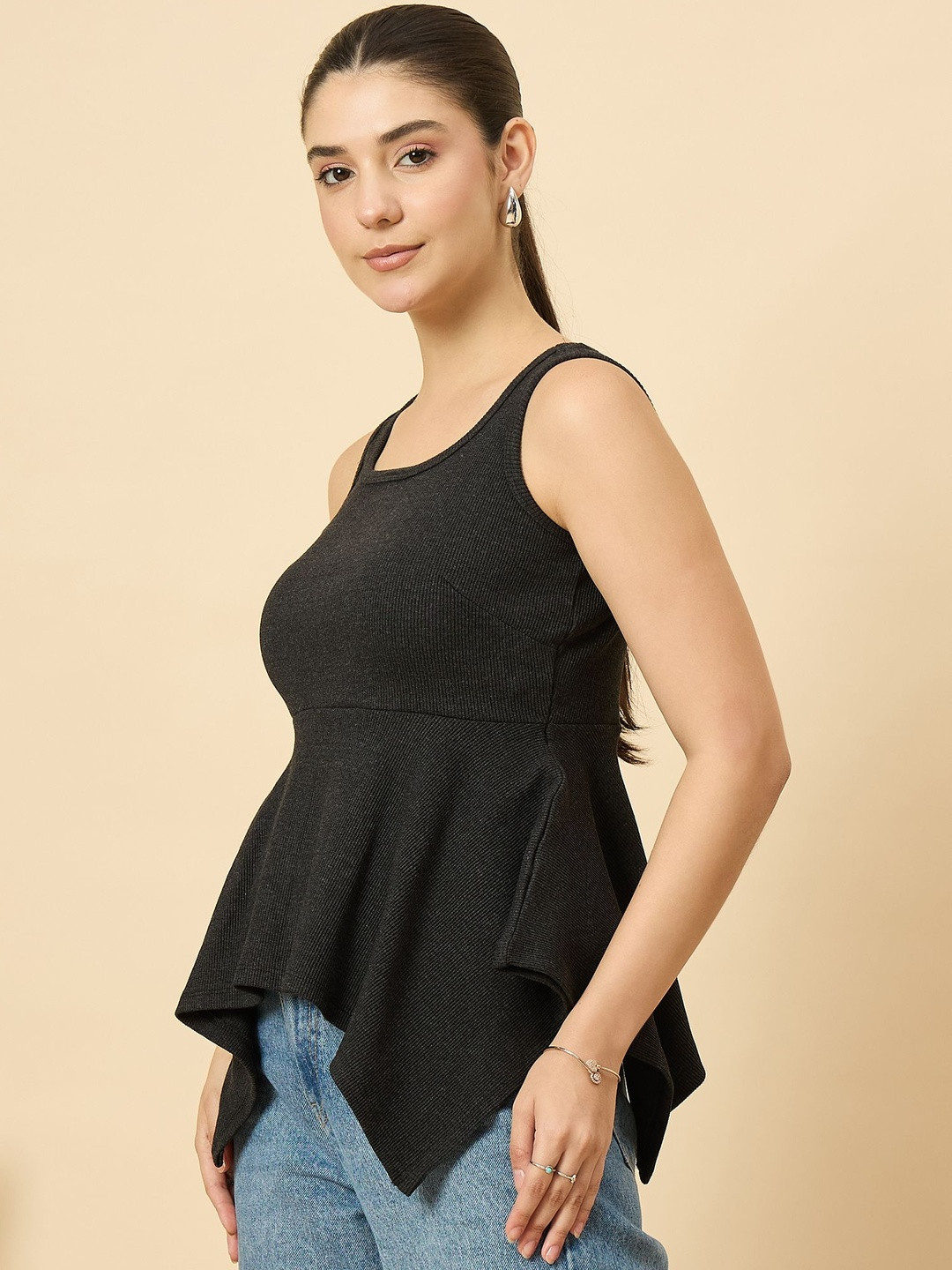 LE BOURGEOIS Cotton Peplum Top