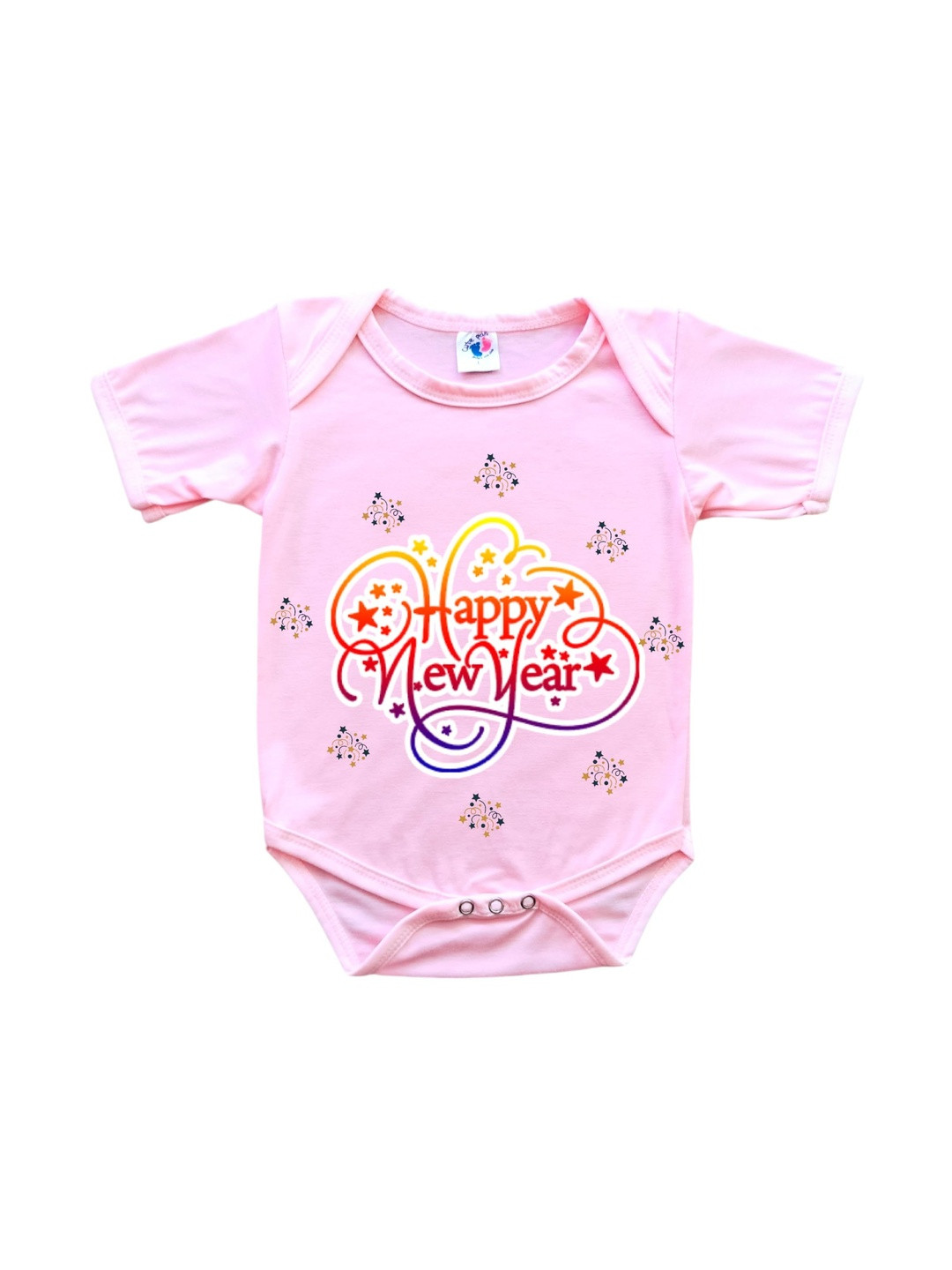 Cute Pals Infants Haapy New Year Printed Cotton Bodysuit