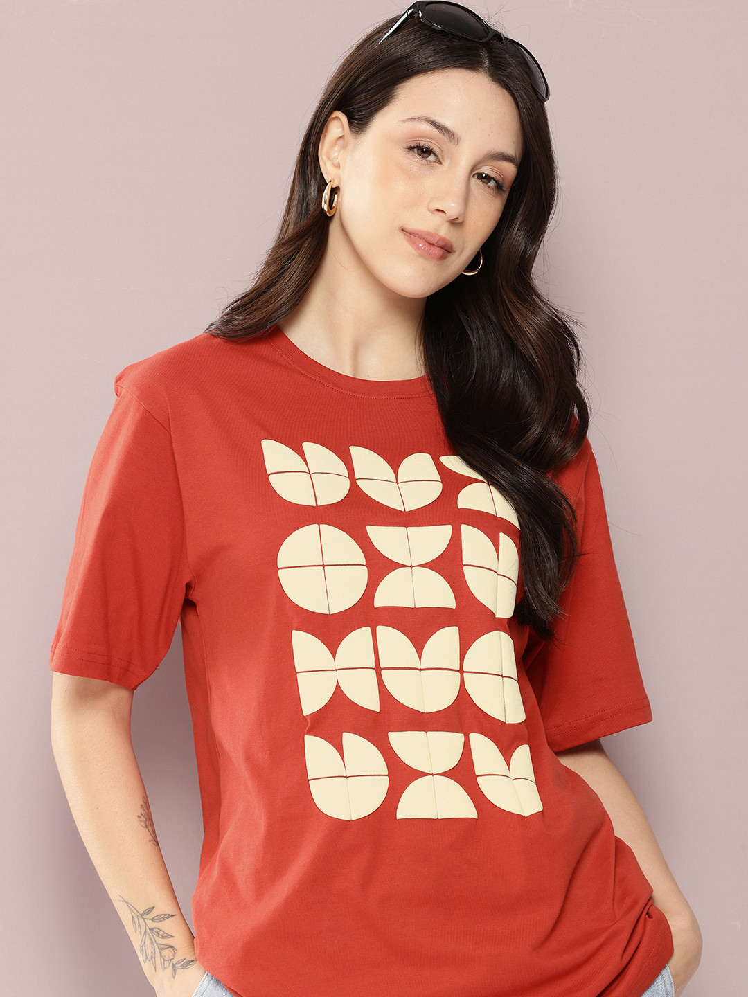 DILLINGER Womens Oversized Puff Printed T-shirt