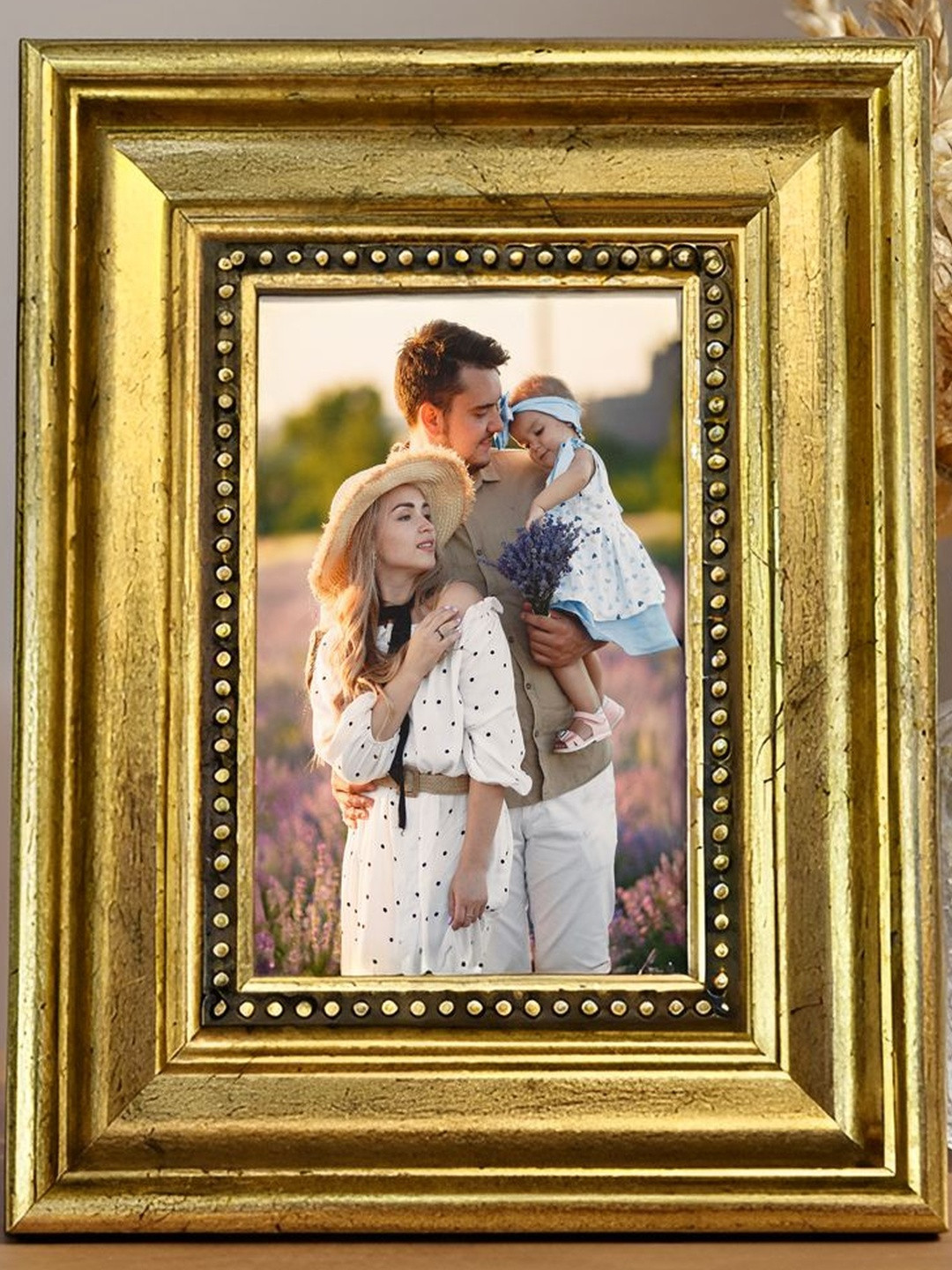 Art Street Gold-Toned & Black Table Photo Frame With Back Stand