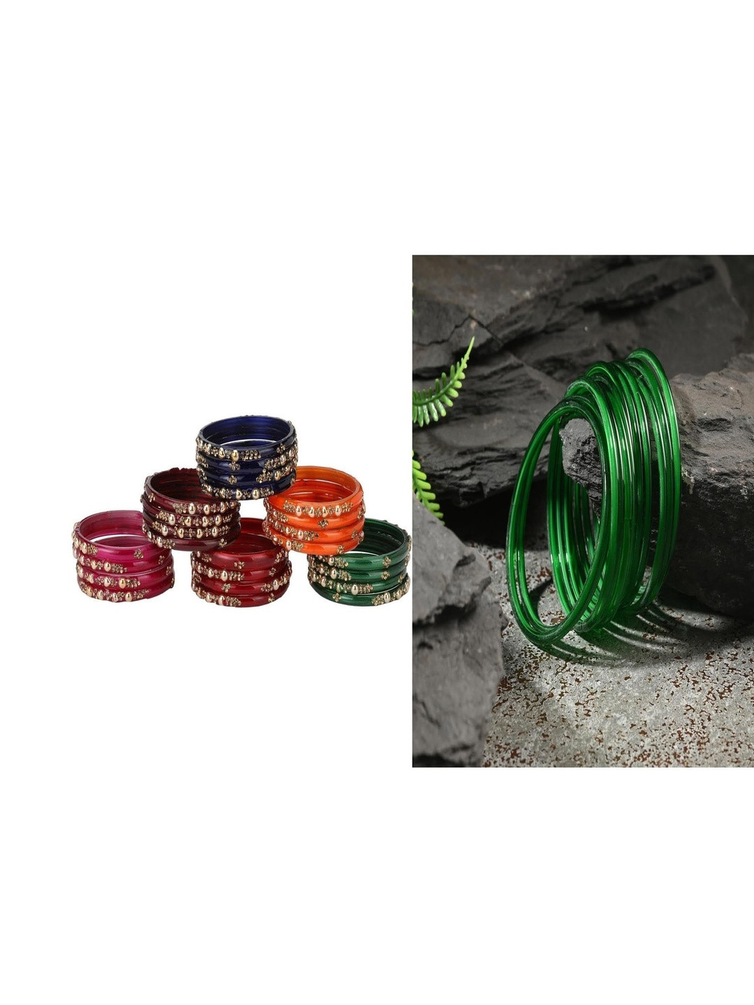 SOMIL Women Pack of 2 Sets Glass Bangles