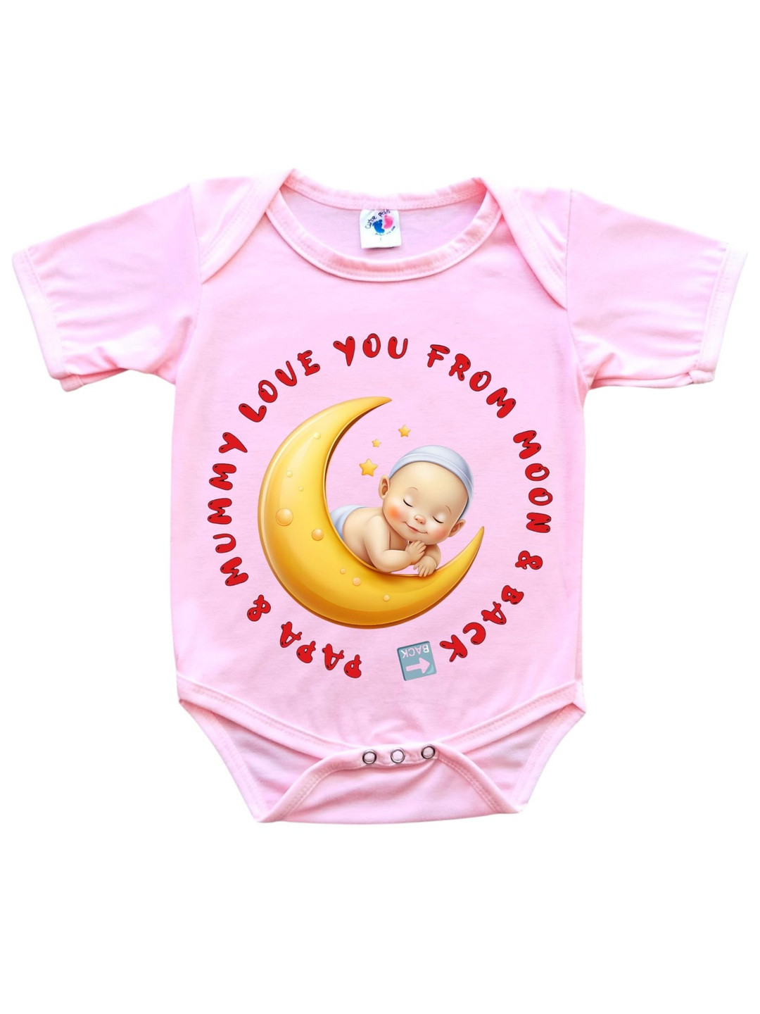 Cute Pals Kids I love Mom & Dad Printed Cotton Envelope Neck Bodysuit