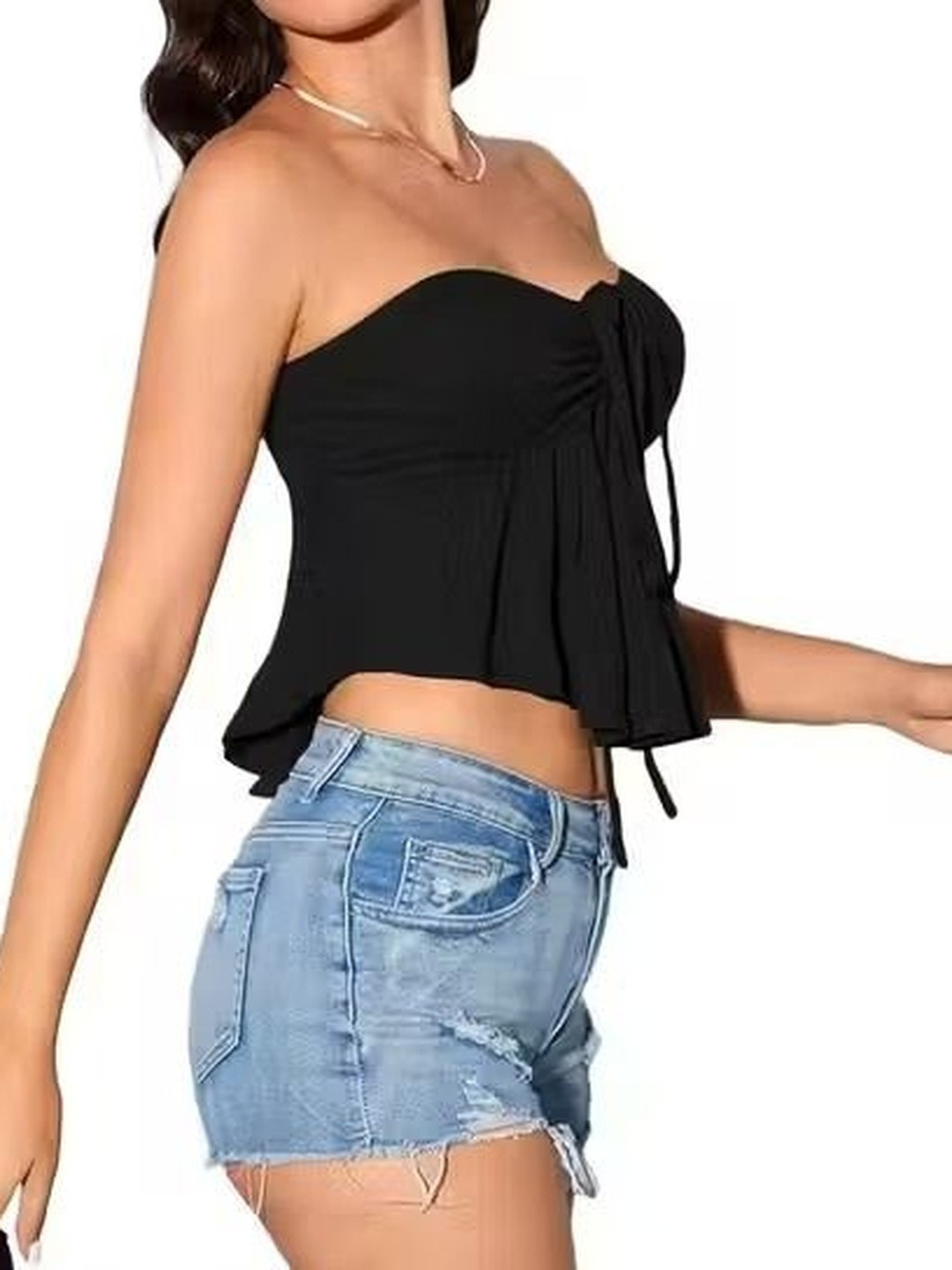 Projas Victorian Peplum Crop Top