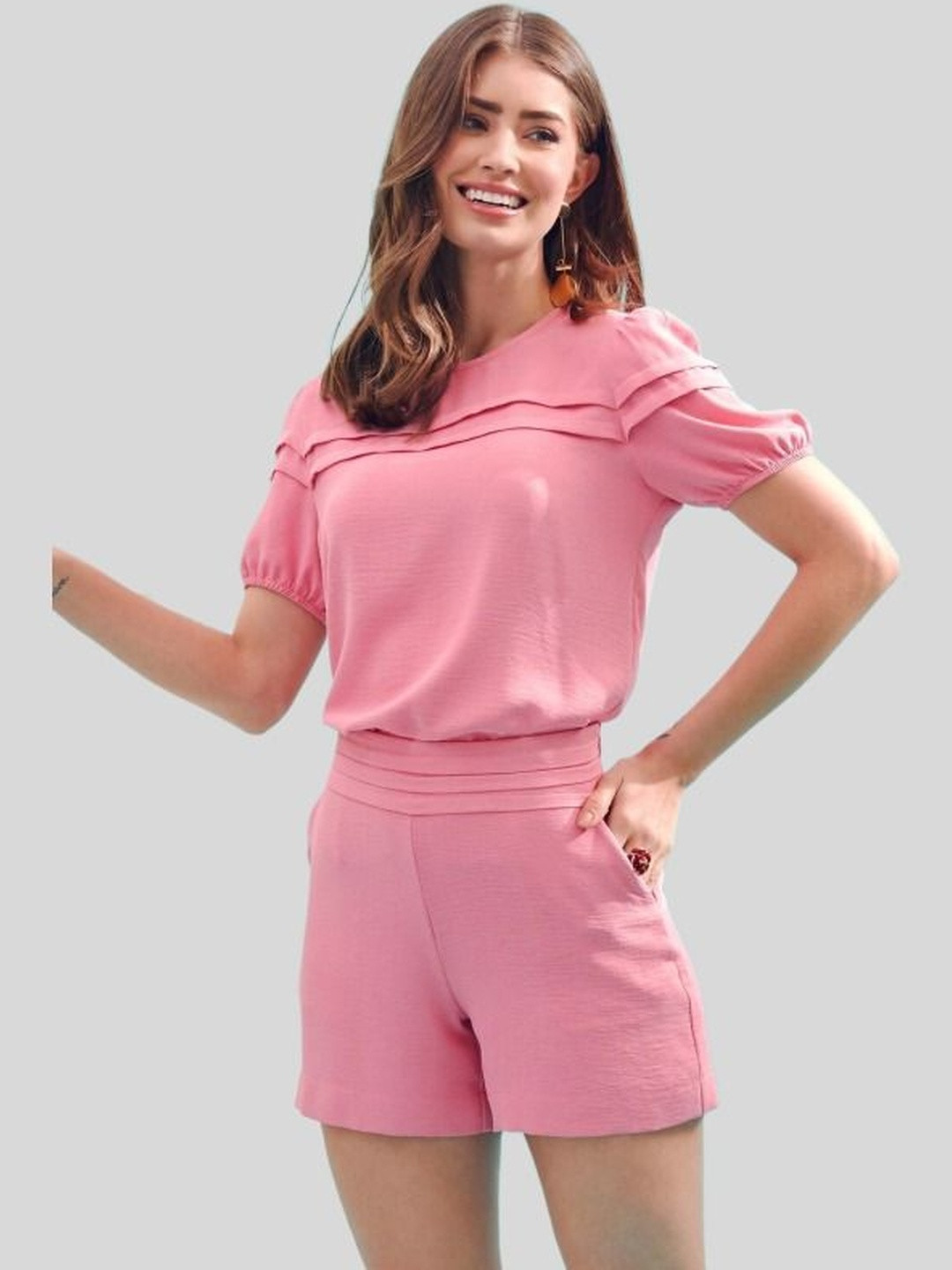 FNOCKS Round Neck Short Sleeves Top & Short