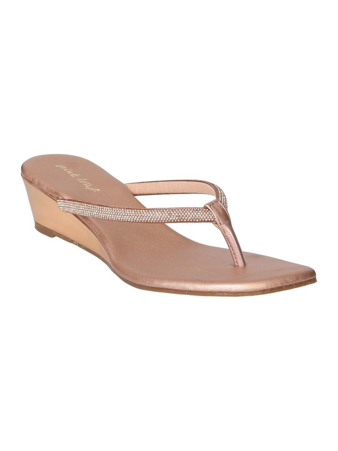 PINK LEAF Embellished Party Wedges