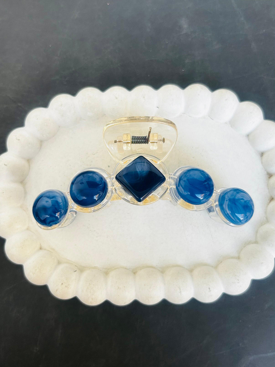 Radhya Accessories Women Marble Print Acrylic Hair Claw