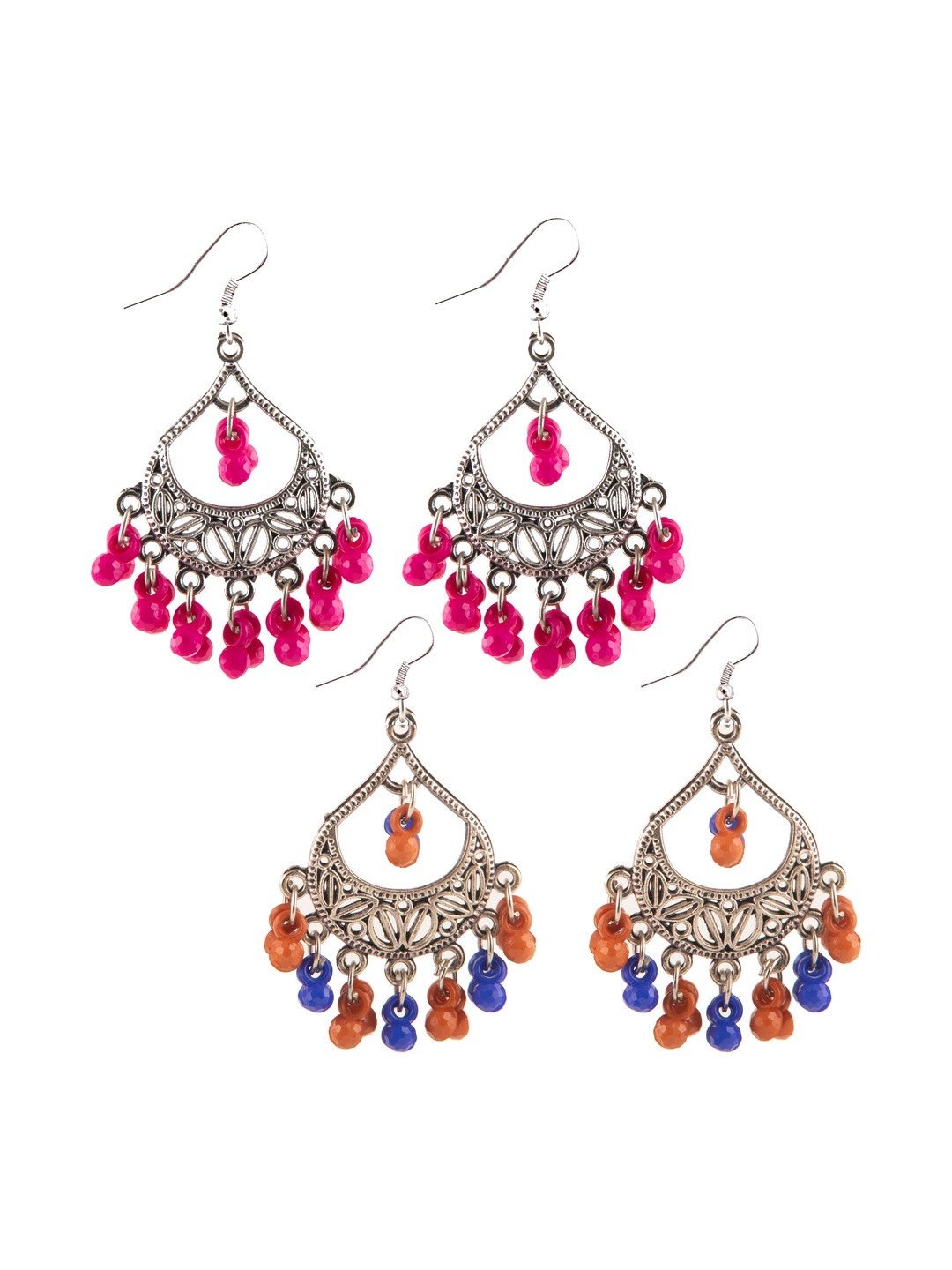 Creative Frogs Women Geometric Handcrafted Oxidized Dangler Drop Earrings