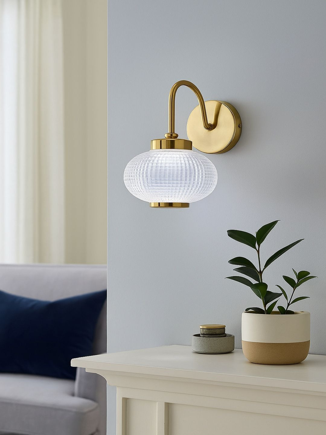 POWERLAM Gold-Toned Modern Spherical Shaped Wall Lamp