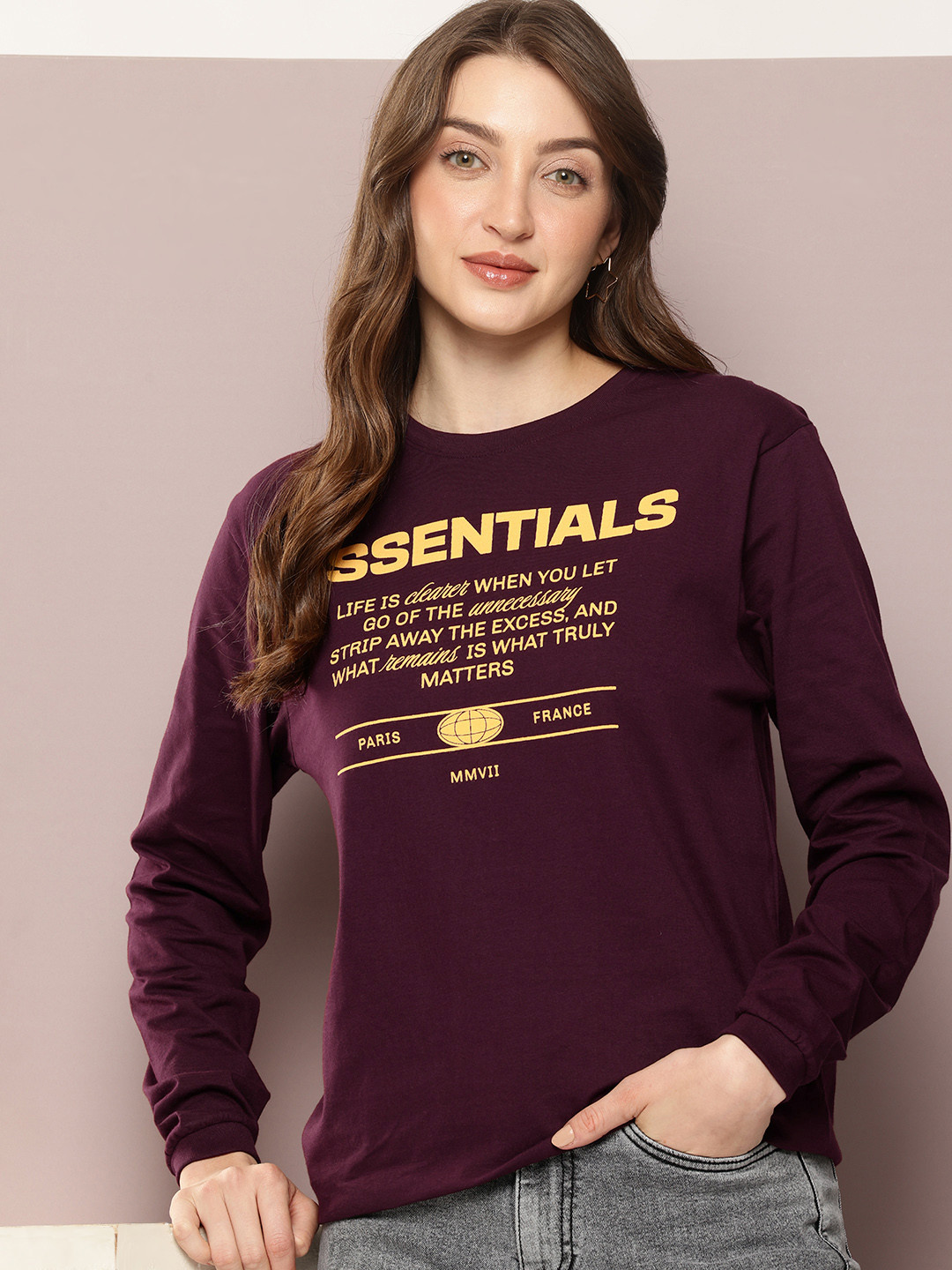 DILLINGER Womens Oversized Long Sleeve Printed T-shirts