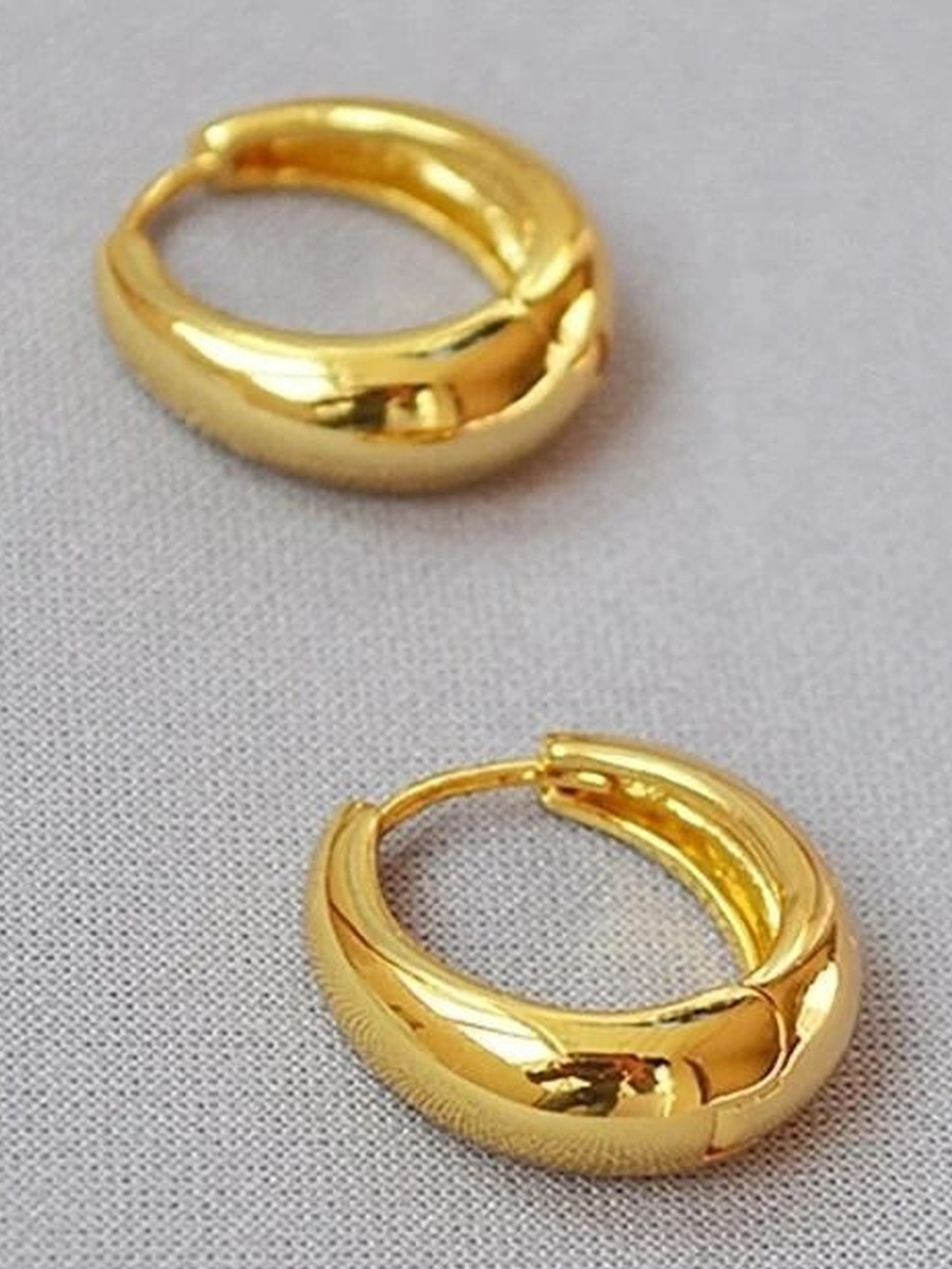 Just Devotional Women Gold-Plated Circular Hoop Earrings
