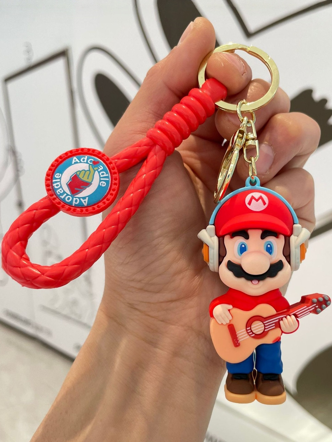 DEALSEVEN FASHION Mario Cartoon Silicone Key Chain With Wide Belt