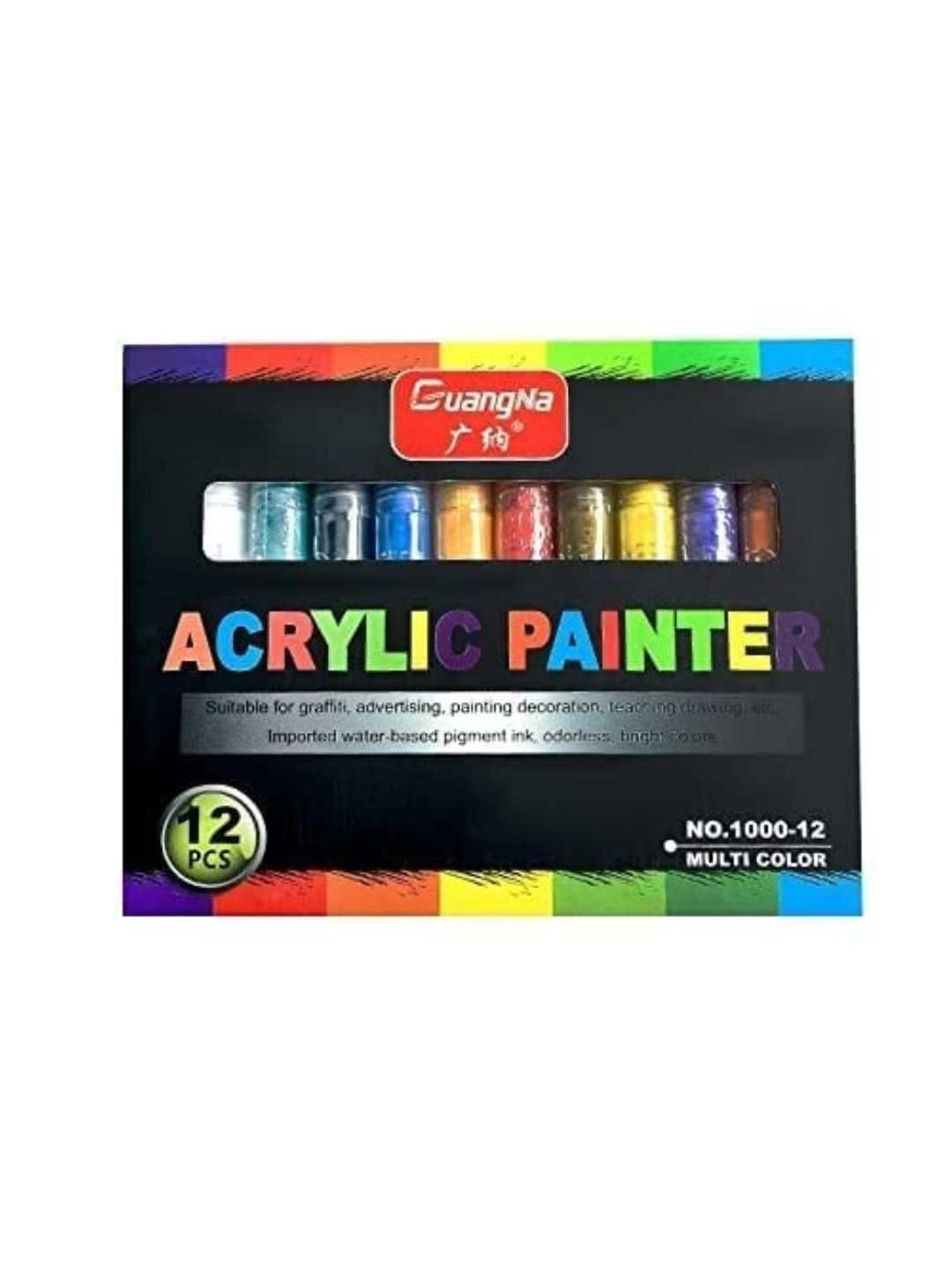 YK Pack Of 12 Color DIY Creative Acrylic Paint Pens Stationery