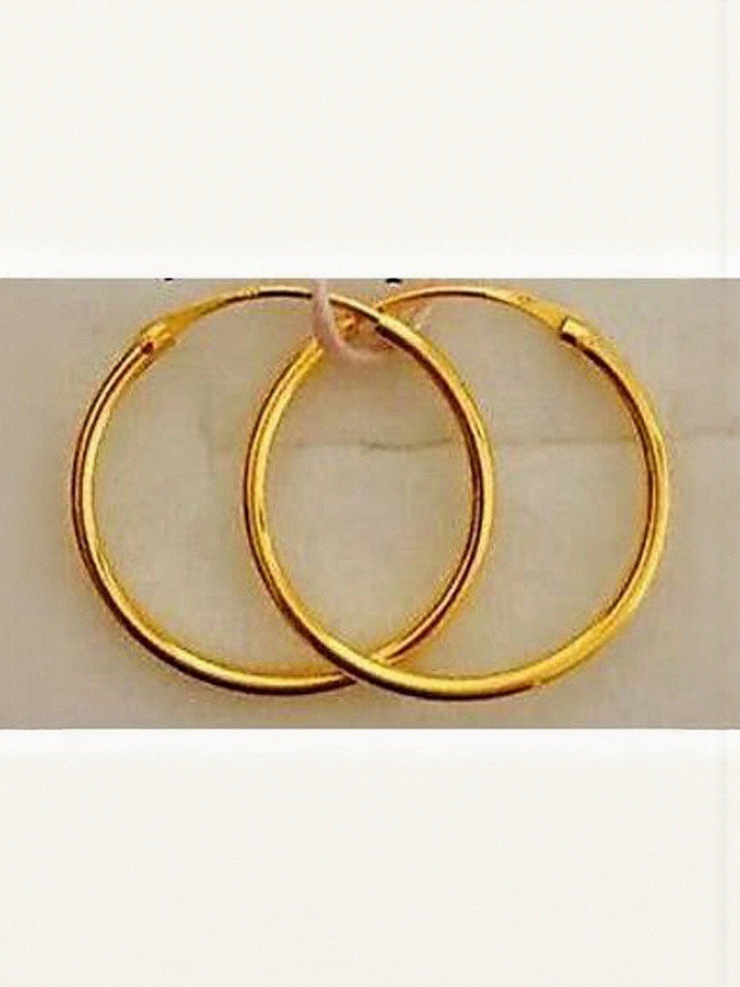 Just Devotional Women Gold-Plated Circular Hoop Earrings