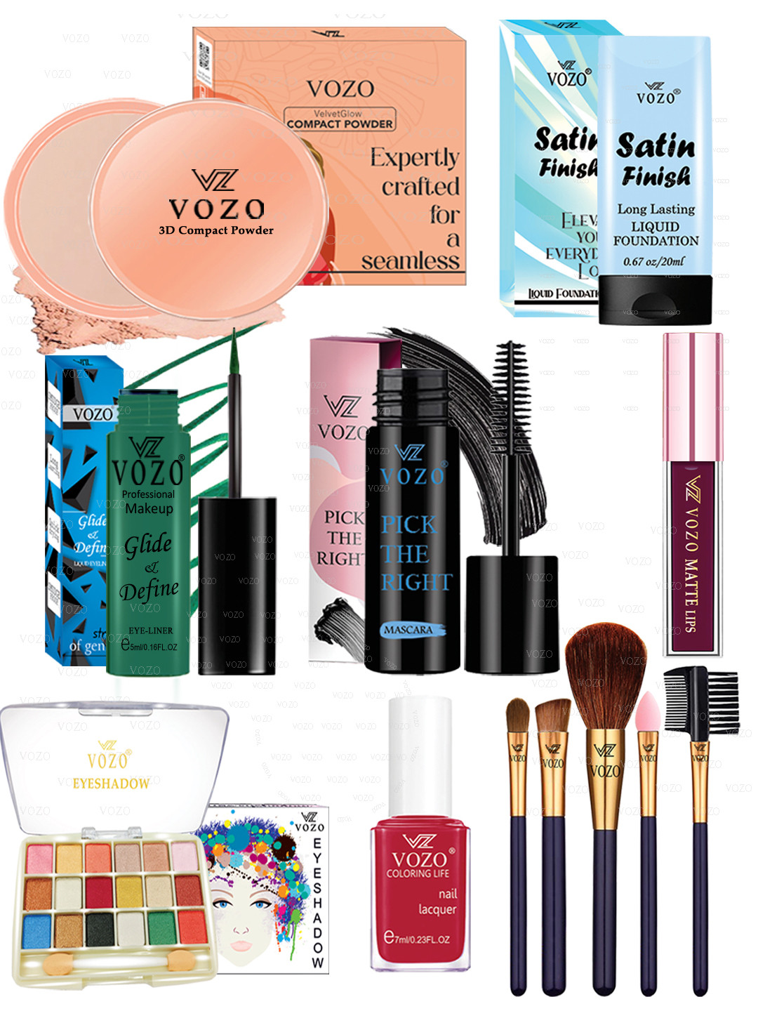 VOZO Everyday Elegance Set Of 12 Makeup Essentials