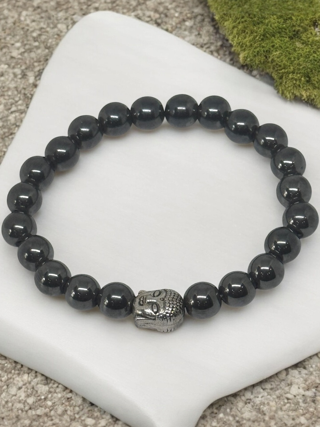 Gems Guru Unisex Buddha Hematite Bracelet