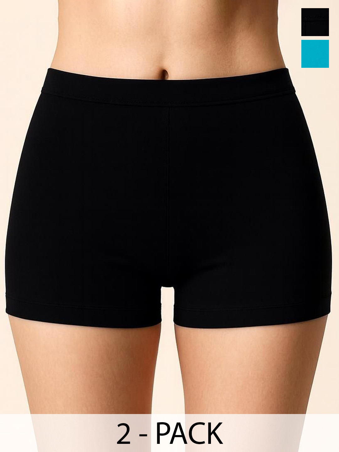 Apraa & Parma Pack Of 2 Concealed Waistband Boy Short Briefs - AP SBT-33 Sky Blue,Black XS