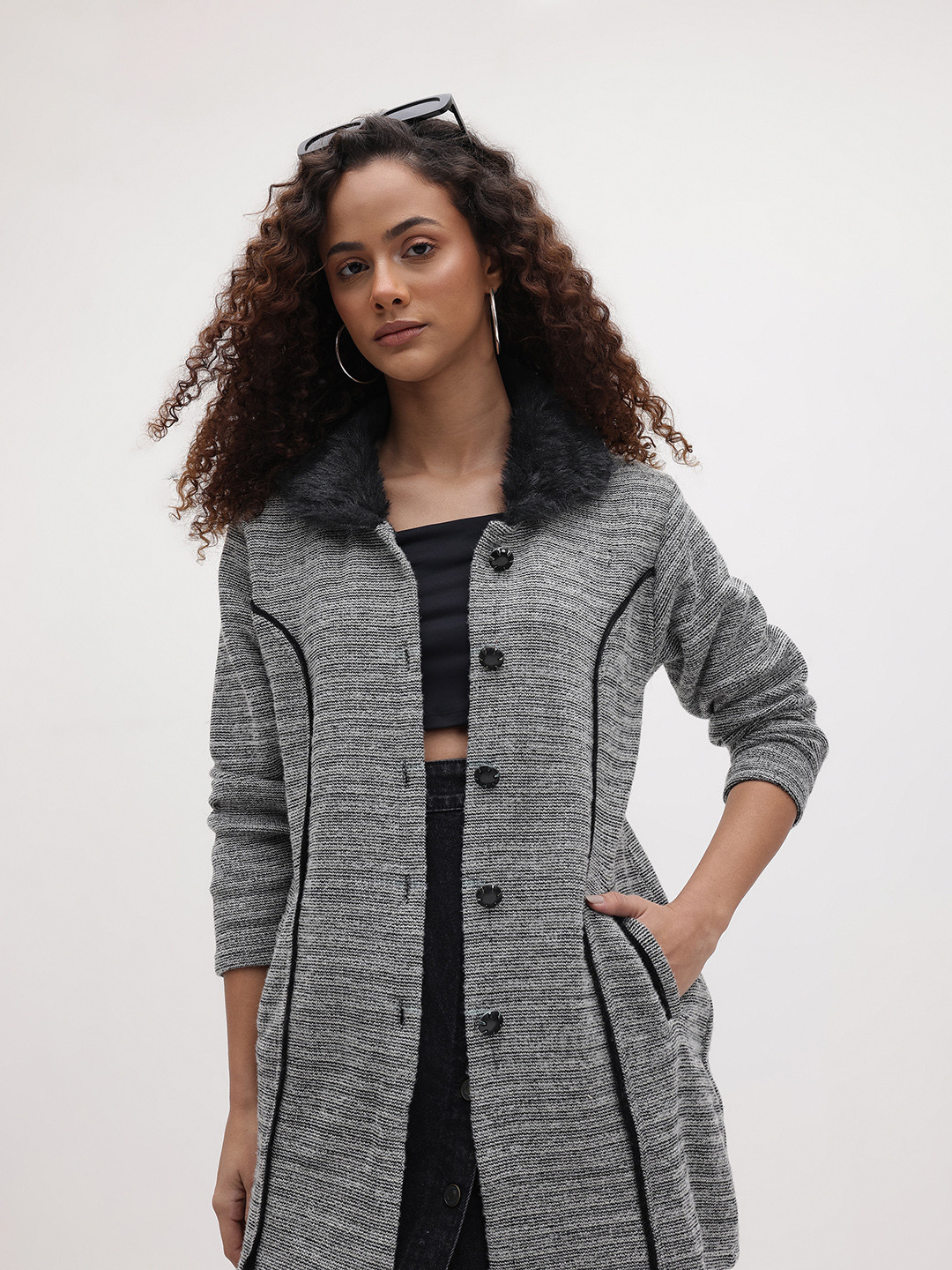 The Roadster Life Co. Front Open Shawl Collar Sweater