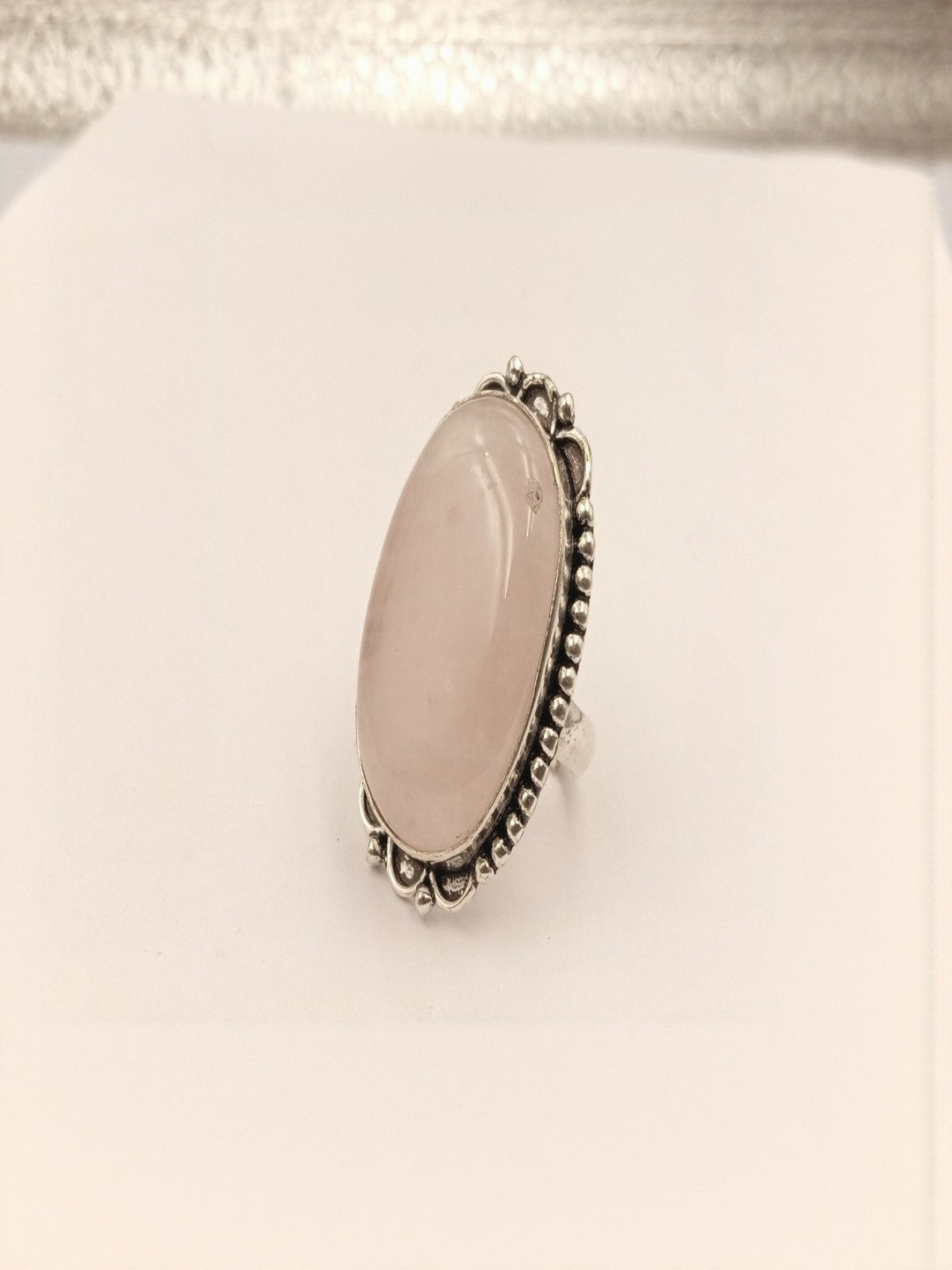 Shrim jewels German Silver Quartz Studded Oxidised Finger Ring