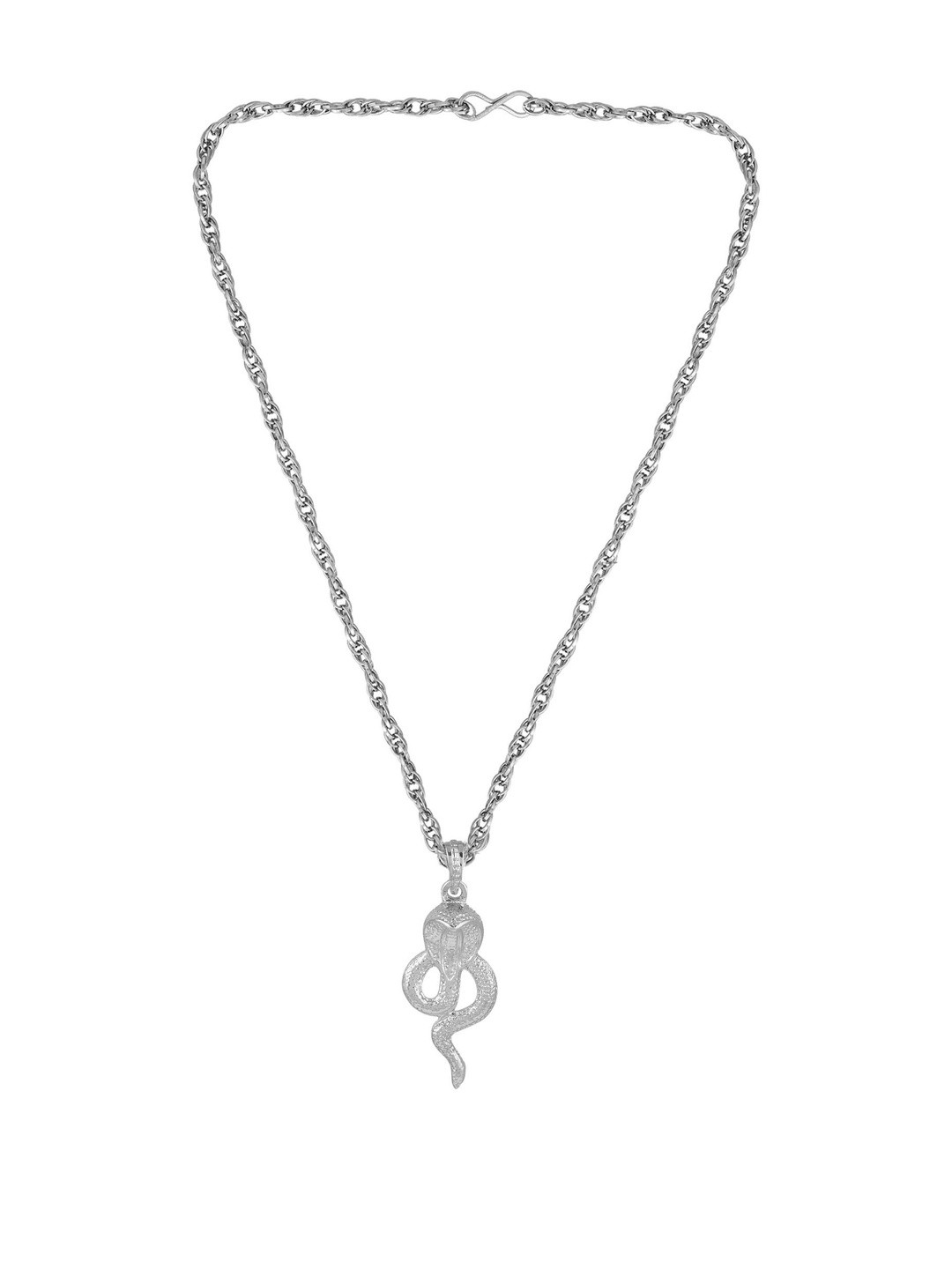 MEMOIR Brass Silver-Plated Nag Sarp Snake Necklace and Bracelet