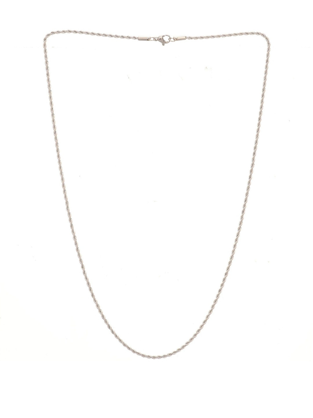 Beadworks Unisex Silver Plated Rope Chain