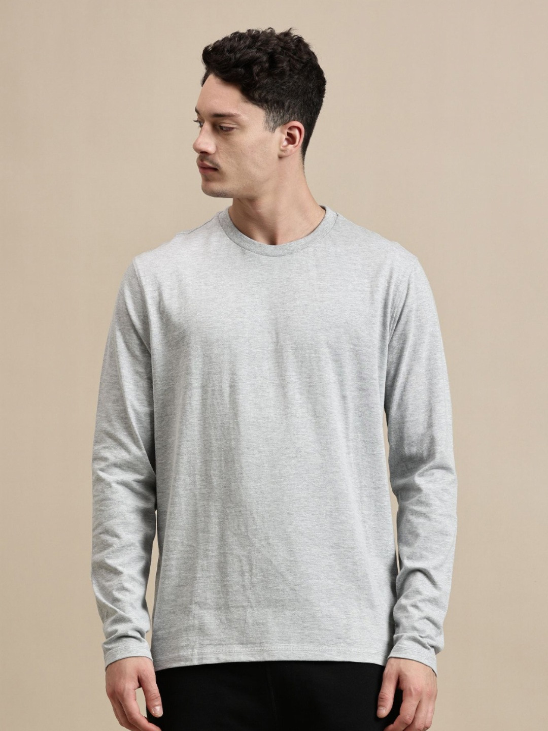Ecolore Men Solid Round Neck Cotton T-shirt