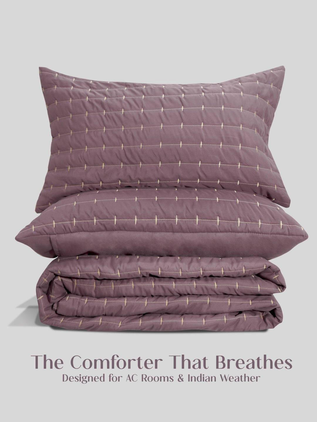 Home Crayons Purple Heavy Winter 300 GSM Double Bed Comforter With Pillow Cover