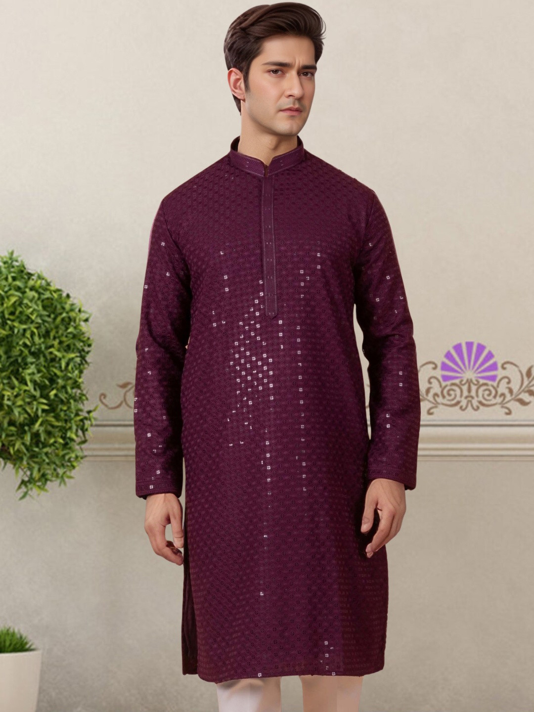 YSYB Dezines Men Blended Straight Kurtas