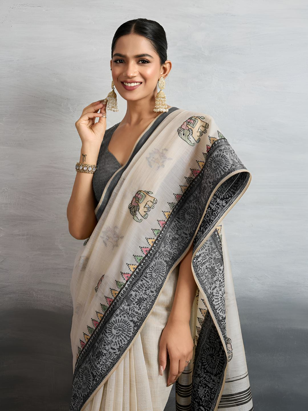 SOHINI NX Ethnic Motifs Woven Design Pure Cotton Saree