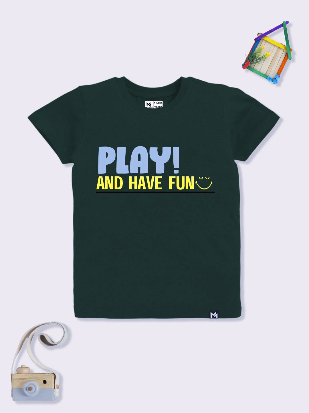 YK X Minute Mirth Boys Typography Printed T-shirt
