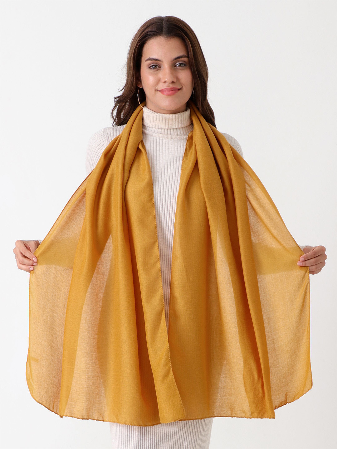 Beau Design Women Solid Cotton Soft Petal Wrap Stole