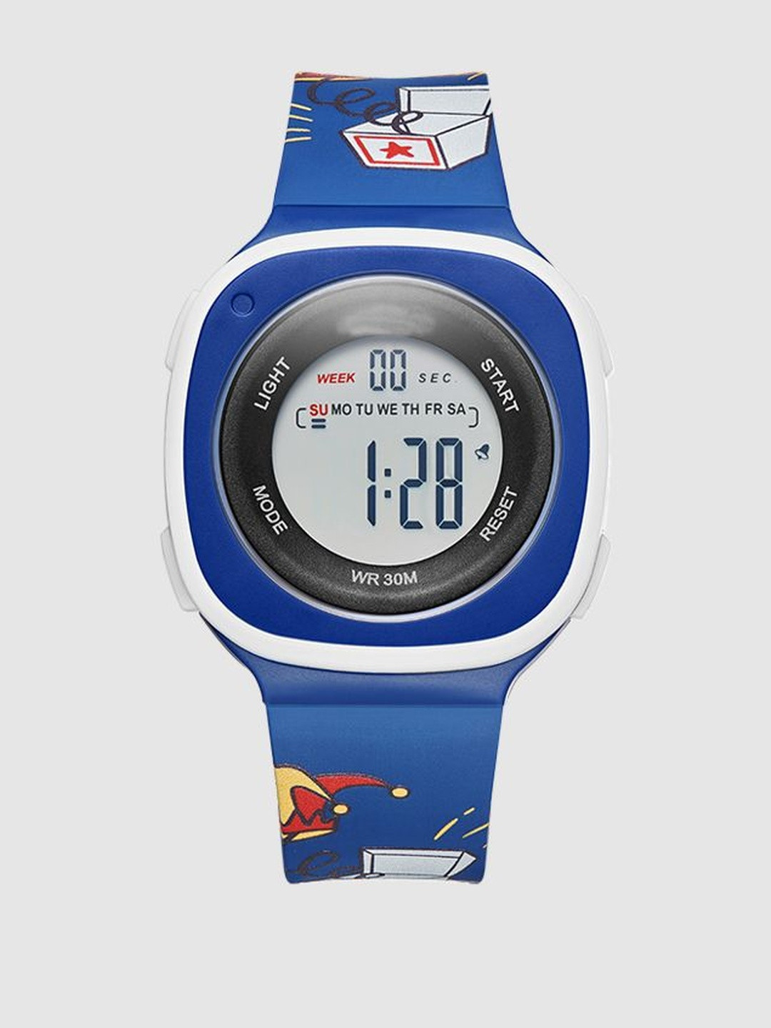 Otage Kids Patterned Dial & Digital Multi Function Watch 2207 Square-DarkBlue1
