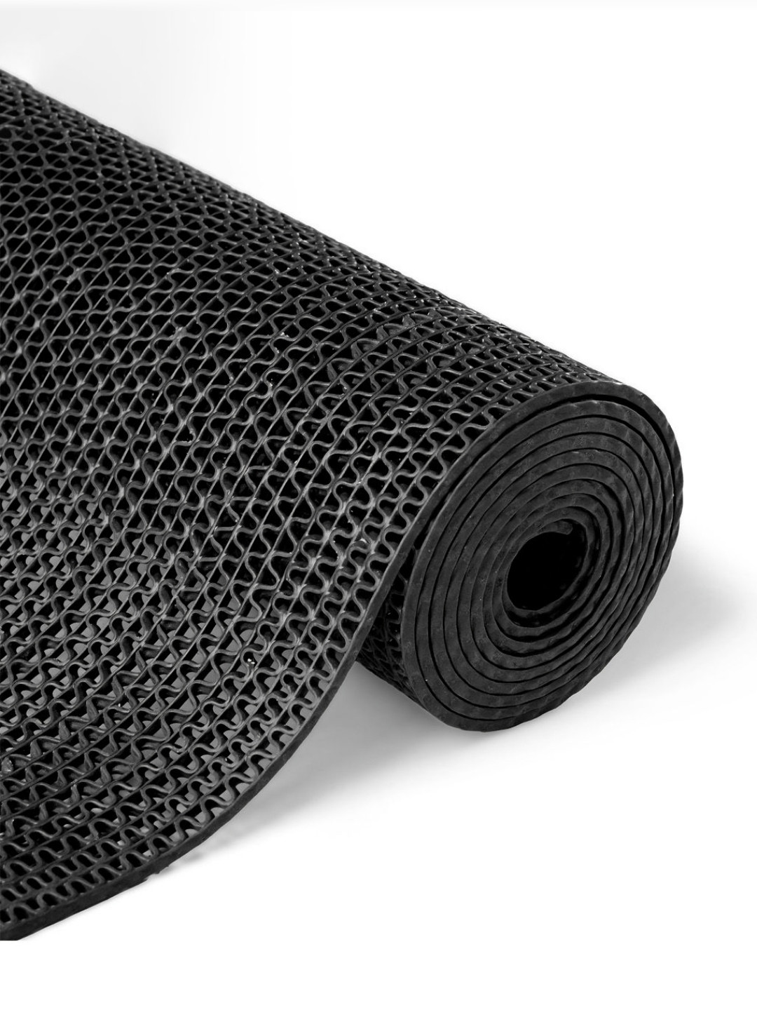 Aura Black Textured 110 GSM Anti-Slip Bath Rug