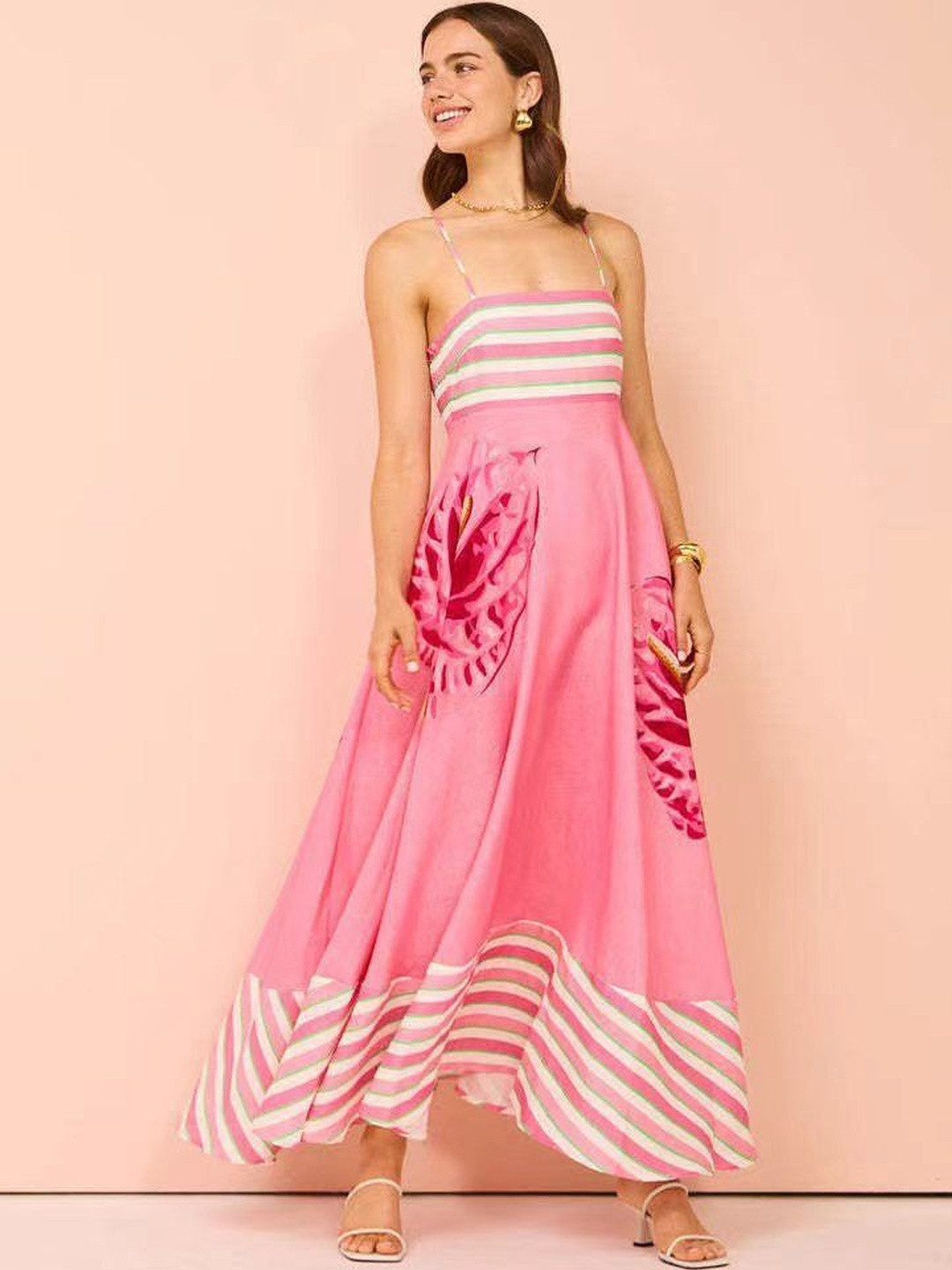 Miss Mosa By Akanksha Pink Cosmon Holiday Dress