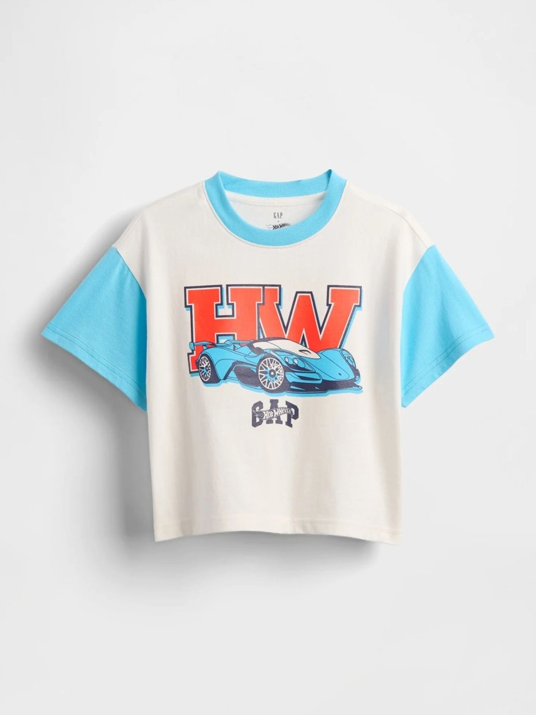 GAP Boys Hot Wheels Color-Block Cotton Crew Neck T-shirt