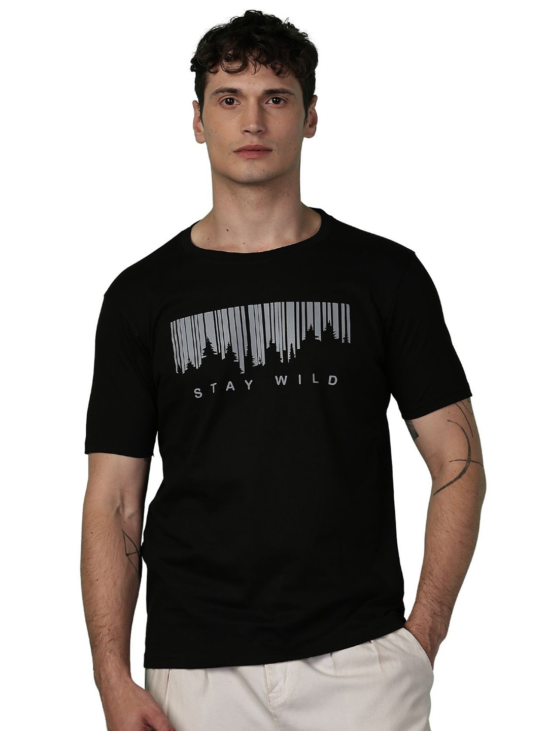 Y.O.U Typography Printed Round Neck Pure Cotton Regular Fit T-shirt