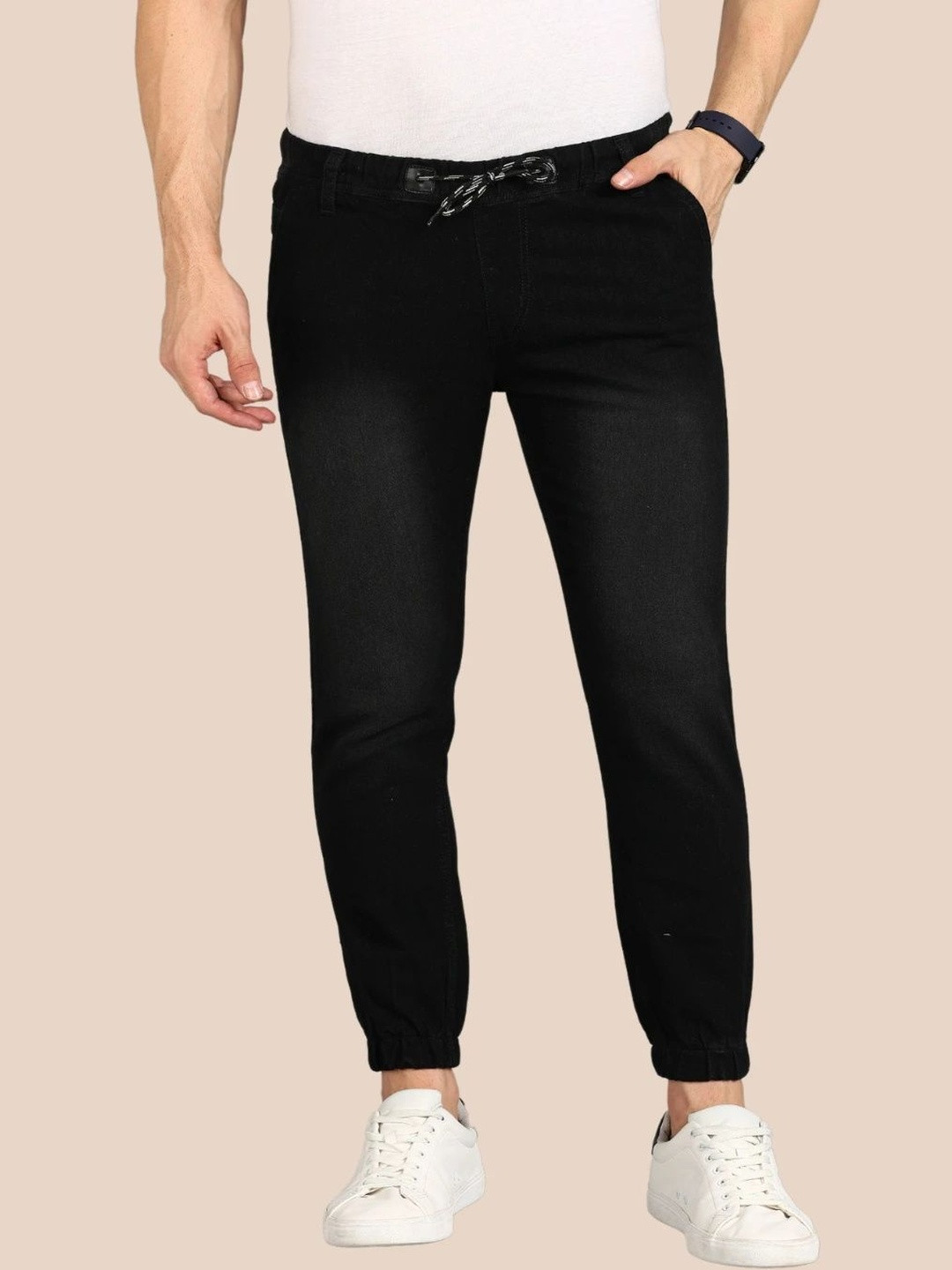 often look Men Slim Fit Mid-Rise Light Fade Jeans