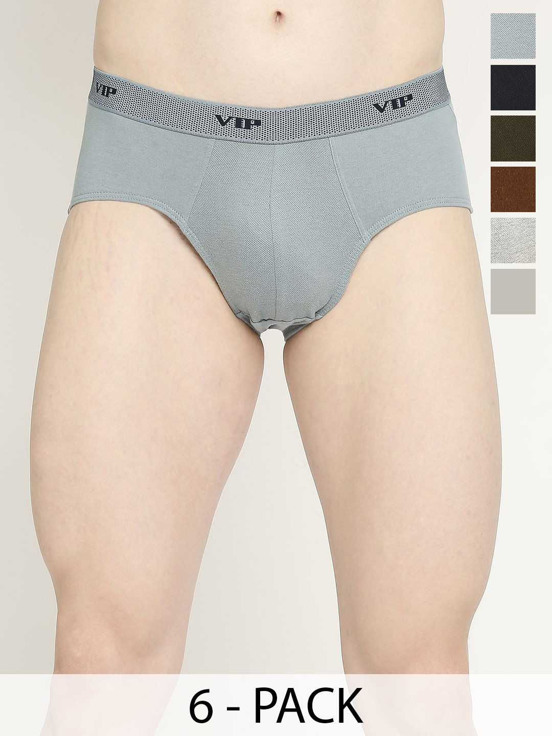 VIP Pack Of 6 Cotton Mid-Rise Basic Briefs VP-MI-BF-FRESH-1P-IN-PO6-110