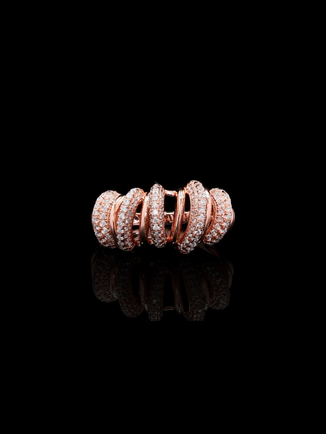 Twenty One Jewels 925 Silver Rose Gold Finish Ring