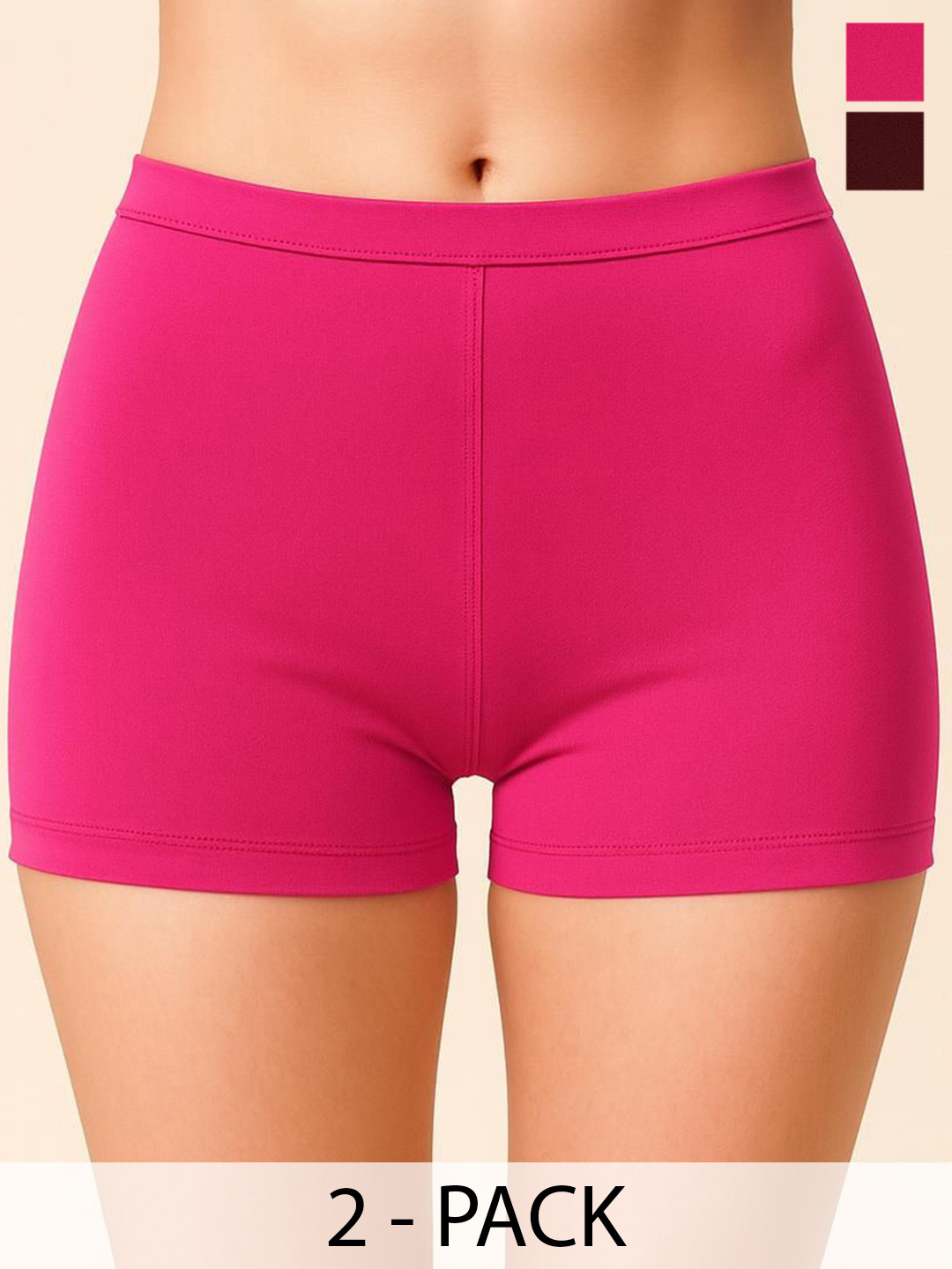 Apraa & Parma Pack Of 2 Concealed Waistband Boy Short Briefs - AP SBT-33 Rani pink,Purple