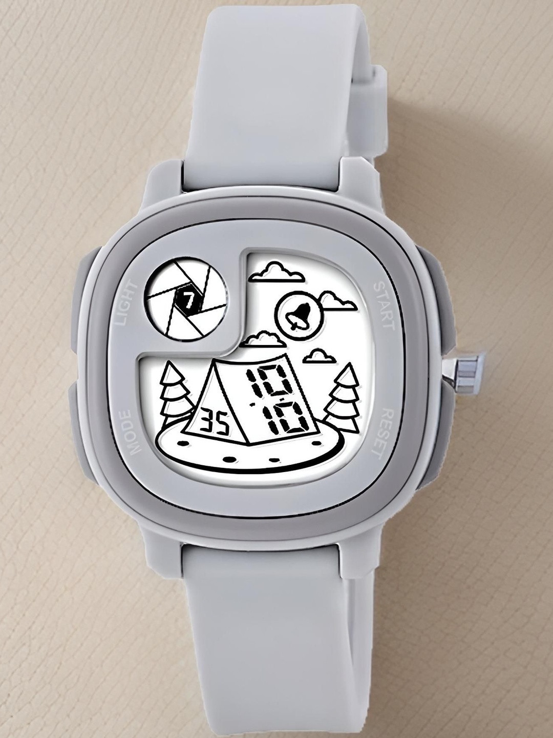 Otage Kids Printed Dial & Straps Digital Multi Function Watch Home Grey1