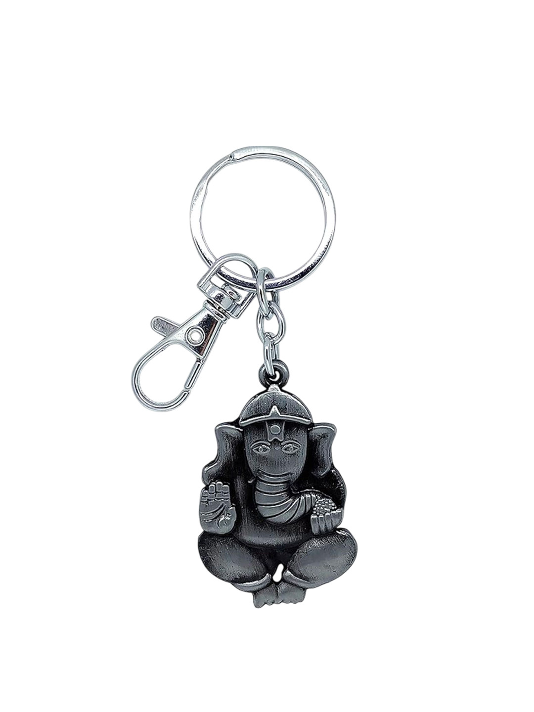Get Fatang Textured Metal  Ladoo Ganpati Dual Sided Key Chain