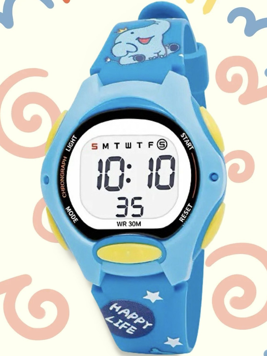 Otage Kids Patterned Dial & Textured Straps Digital Multi Function Watch 8207 DarkBlue1