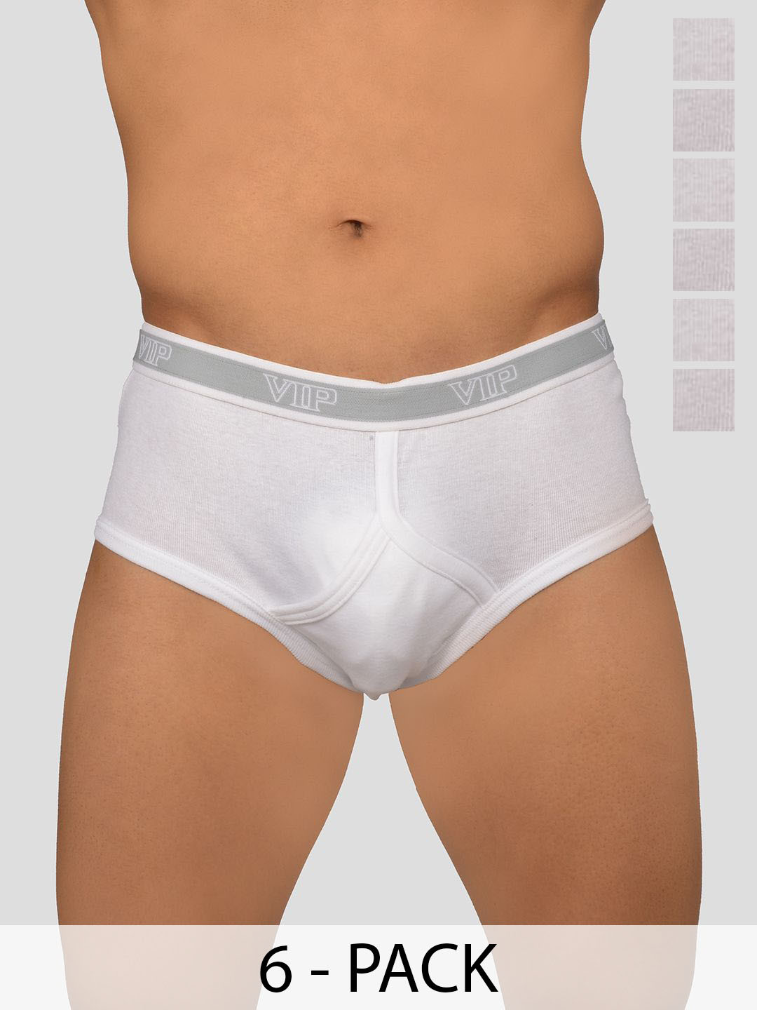 VIP Pack Of 6 Pure Cotton Briefs - VP-MI-BF-SIGNR-1P-IN-PO6-80