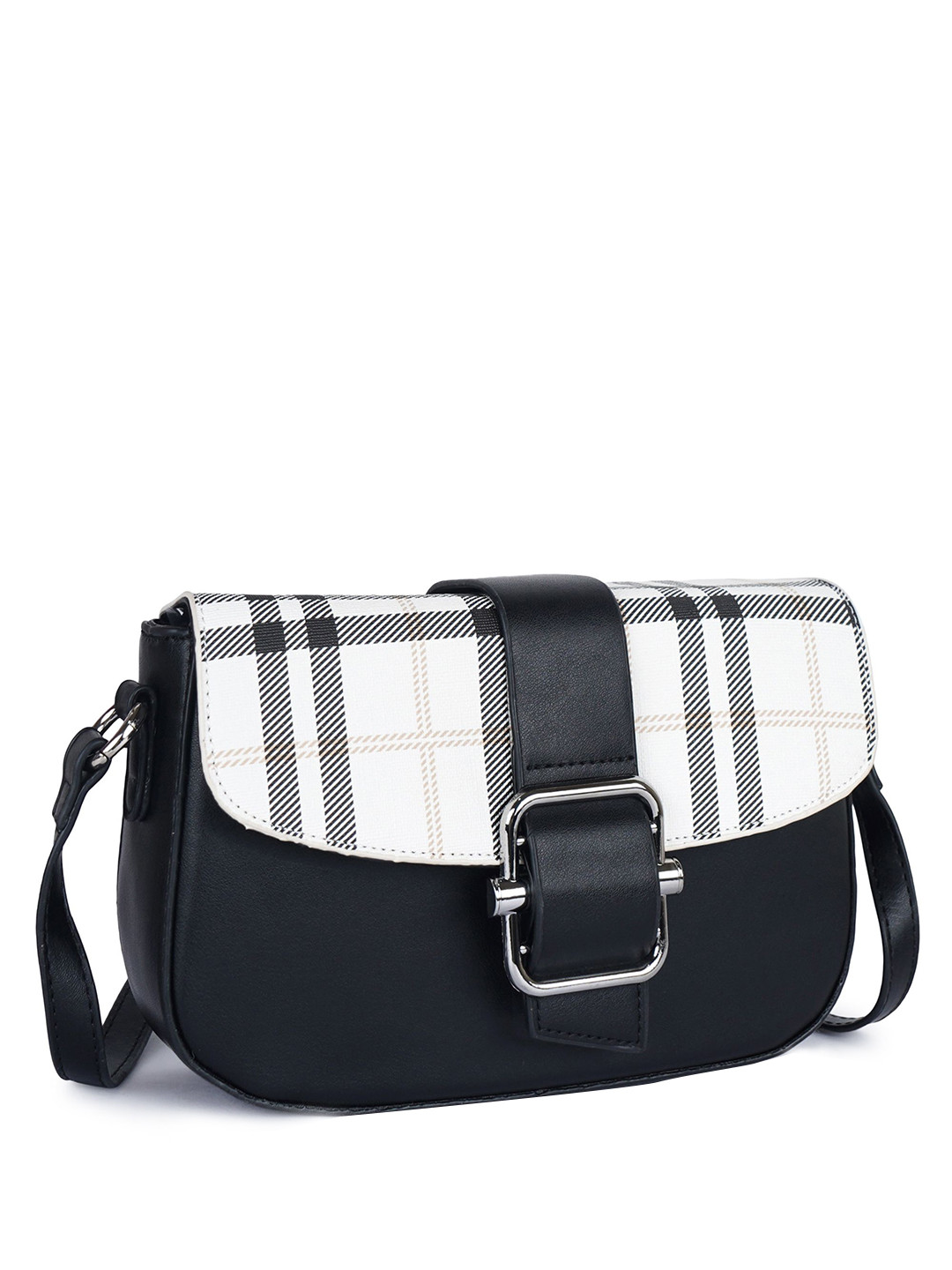 LADY QUINTON Checked Oversized Structured Sling Bag
