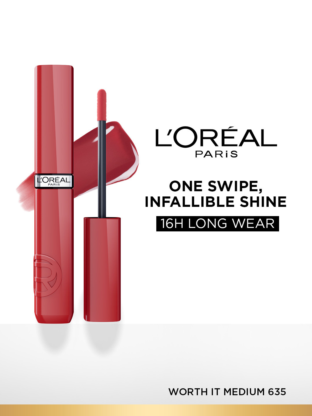 LOreal Paris Infallible Laque Resistance Longwear Liquid Lipstick 4ml- Worth It Medium 635