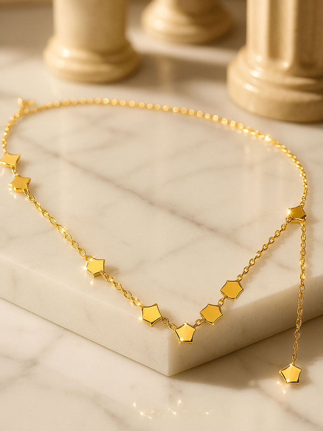 Rubans 18K Gold-Plated Stainless Steel Tarnish-Free Waterproof Star Charm Necklace