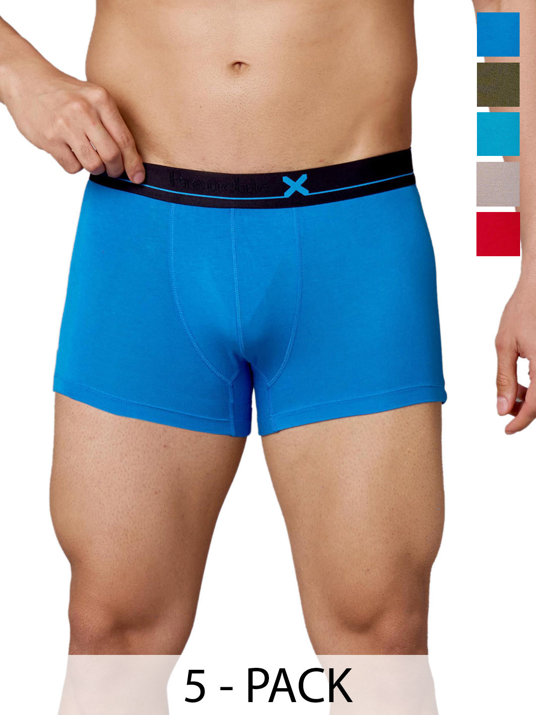 FRENCHIE Men Pack Of 5 Short Trunks FR-MI-TR-LOWS-1X5-ASTD-S-PO5
