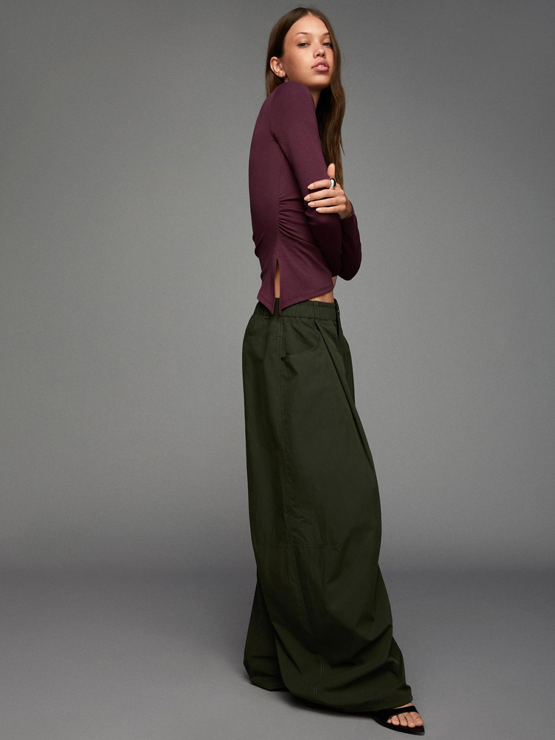 Bershka Boat Neck Regular Fit Tshirt