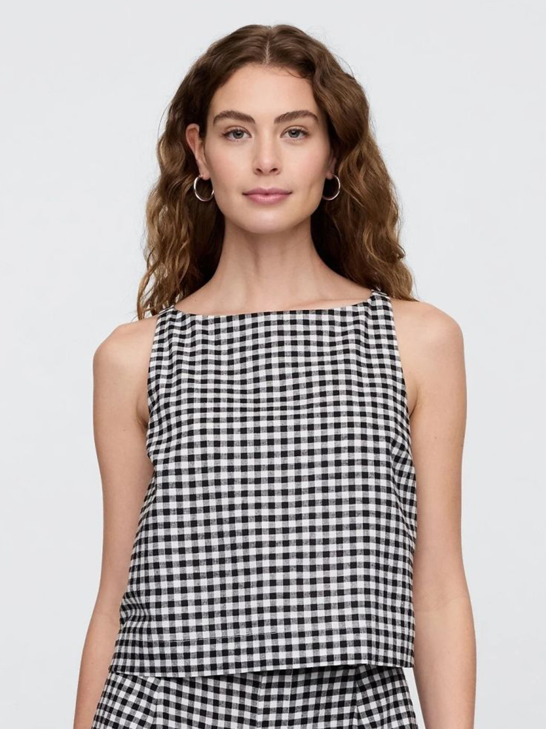 GAP Women Checked Printed Shoulder Straps  Tank Top